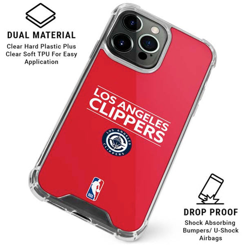 NBA Los Angeles Clippers Standard Red iPhone 15 Pro Clear Case