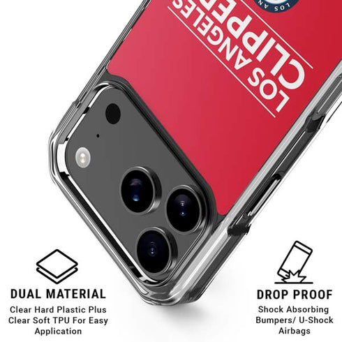 NBA Los Angeles Clippers Standard Red iPhone 18 Pro Clear Case