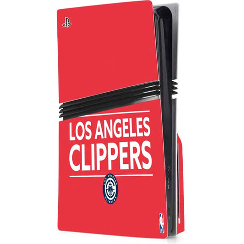 NBA Los Angeles Clippers Standard Red PS5 Pro Disk Console Skin