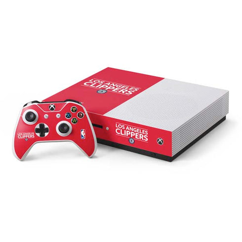 NBA Los Angeles Clippers Standard Red Xbox One S Console and Controller Bundle Skin