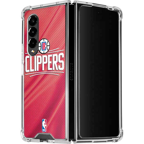 NBA Los Angeles Clippers Team Jersey Galaxy Z Fold4 5G Clear Case