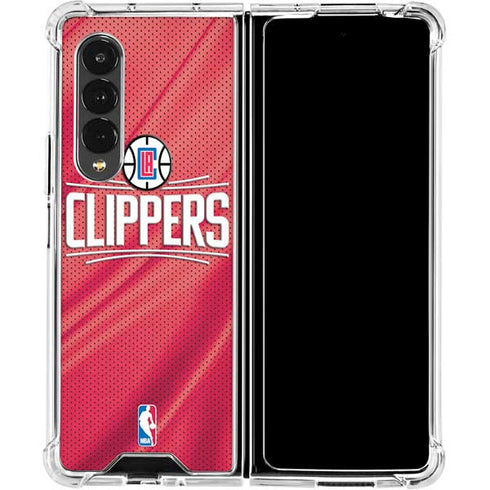 NBA Los Angeles Clippers Team Jersey Galaxy Z Fold4 5G Clear Case