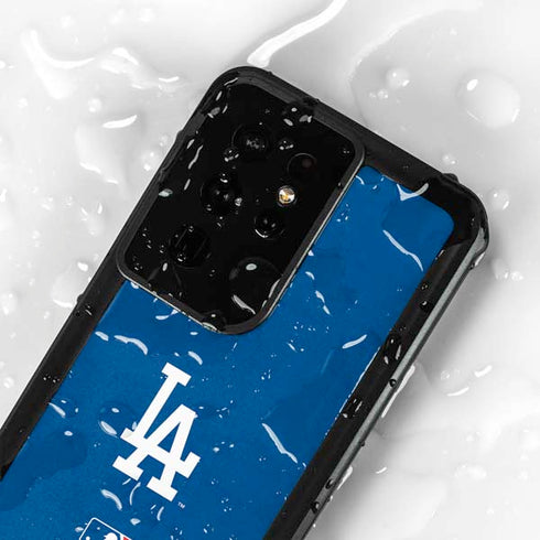MLB Los Angeles Dodgers - Solid Distressed Galaxy S24 Ultra Waterproof Case