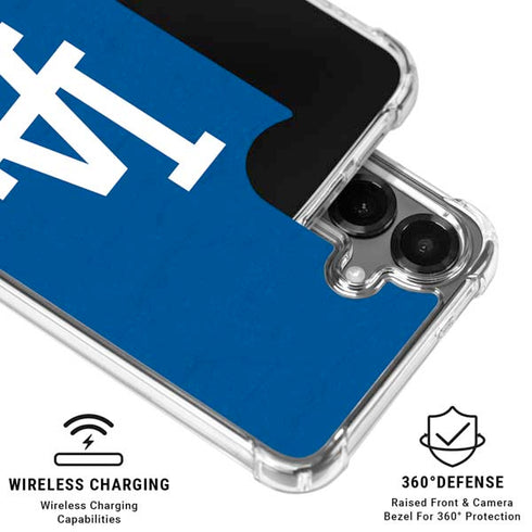 MLB Los Angeles Dodgers - Solid Distressed Galaxy S26 Plus Clear Case