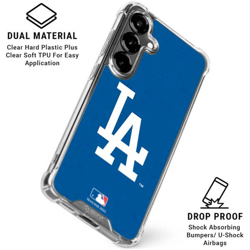 MLB Los Angeles Dodgers - Solid Distressed Galaxy S26 Plus Clear Case