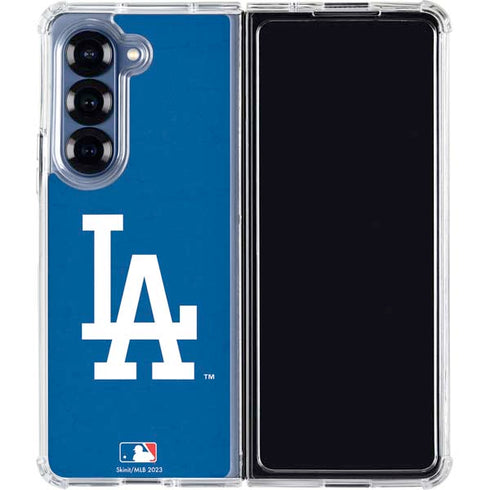 MLB Los Angeles Dodgers - Solid Distressed Galaxy Z Fold7 Clear Case