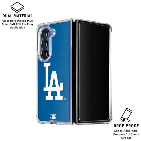 MLB Los Angeles Dodgers - Solid Distressed Galaxy Z Fold7 Clear Case