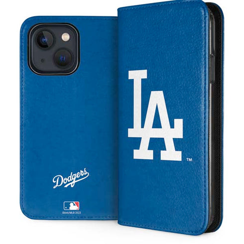 MLB Los Angeles Dodgers - Solid Distressed iPhone 15 Folio Case
