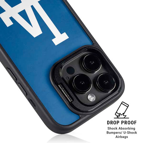 MLB Los Angeles Dodgers - Solid Distressed iPhone 15 Pro Kickstand Case