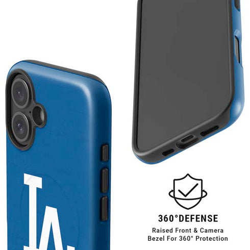MLB Los Angeles Dodgers - Solid Distressed iPhone 16 Magsafe Impact Case