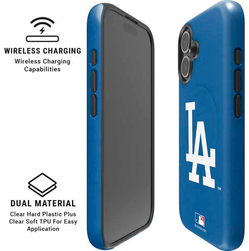 MLB Los Angeles Dodgers - Solid Distressed iPhone 16 Magsafe Impact Case