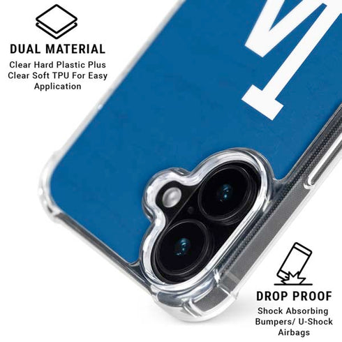 MLB Los Angeles Dodgers - Solid Distressed iPhone 16 Plus Clear Case