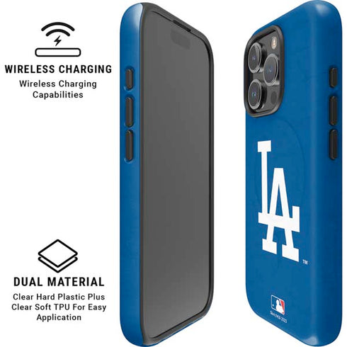 MLB Los Angeles Dodgers - Solid Distressed iPhone 16 Pro Magsafe Impact Case
