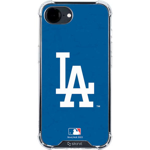 MLB Los Angeles Dodgers - Solid Distressed iPhone 16e Clear Case