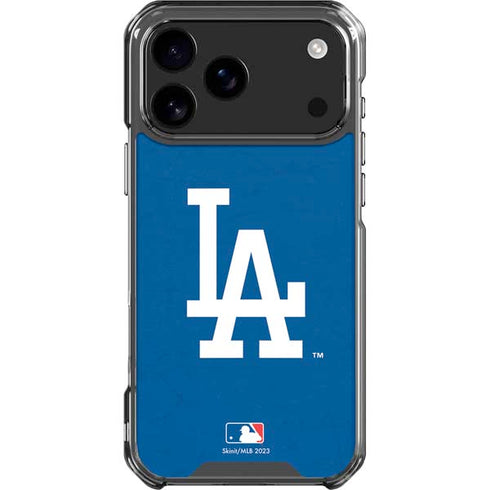 MLB Los Angeles Dodgers - Solid Distressed iPhone 17 Pro Max Clear Case