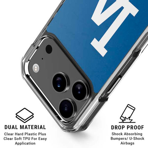MLB Los Angeles Dodgers - Solid Distressed iPhone 18 Pro Clear Case