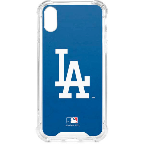MLB Los Angeles Dodgers - Solid Distressed iPhone XS Clear Case