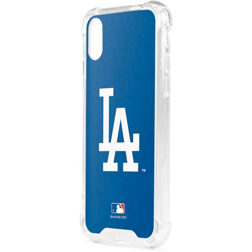 MLB Los Angeles Dodgers - Solid Distressed iPhone XS Clear Case