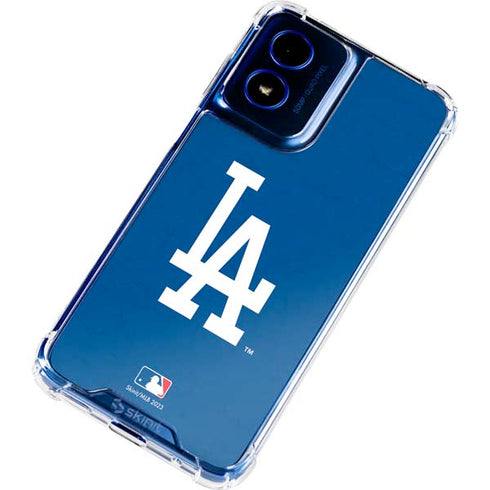 MLB Los Angeles Dodgers - Solid Distressed Moto G Play 4G (2024) Clear Case