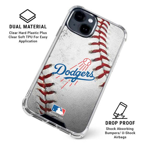 MLB Los Angeles Dodgers Game Ball iPhone 15 Clear Case