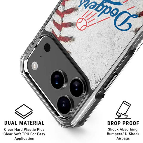 MLB Los Angeles Dodgers Game Ball iPhone 17 Pro Max Clear Case