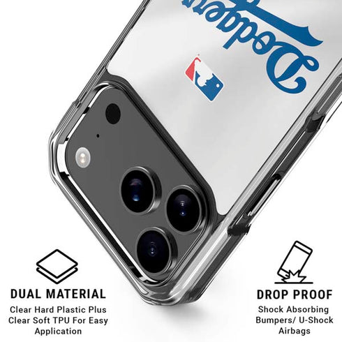 MLB Los Angeles Dodgers Home Jersey iPhone 17 Pro Clear Case