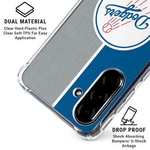 MLB Los Angeles Dodgers Split Galaxy A36 5G Clear Case
