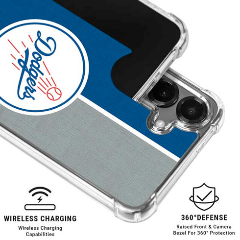 MLB Los Angeles Dodgers Split Galaxy S26 Plus Clear Case
