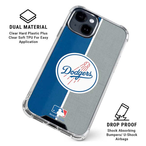 MLB Los Angeles Dodgers Split iPhone 15 Clear Case
