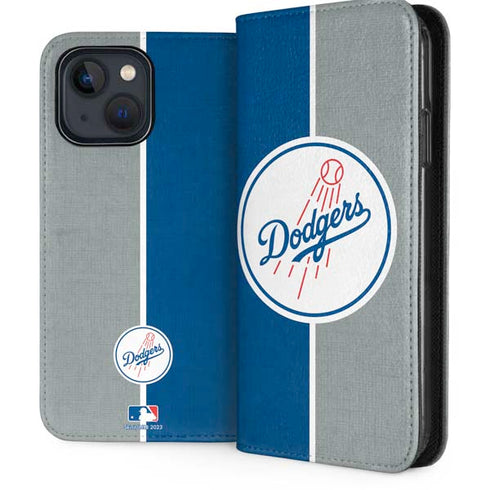 MLB Los Angeles Dodgers Split iPhone 15 Plus Folio Case