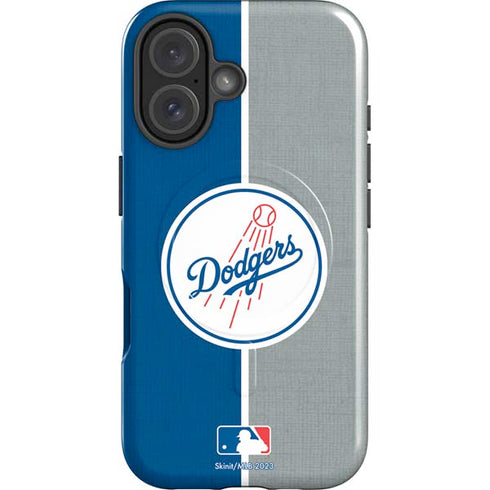 MLB Los Angeles Dodgers Split iPhone 16 Plus Magsafe Impact Case