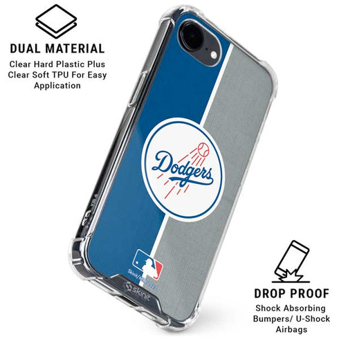 MLB Los Angeles Dodgers Split iPhone 16e Clear Case