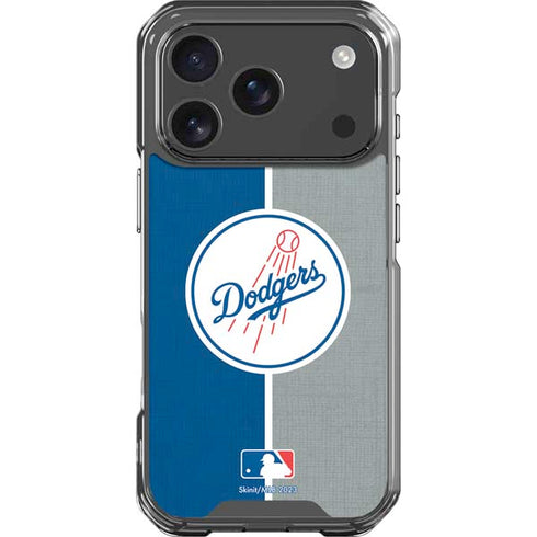 MLB Los Angeles Dodgers Split iPhone 18 Pro Clear Case