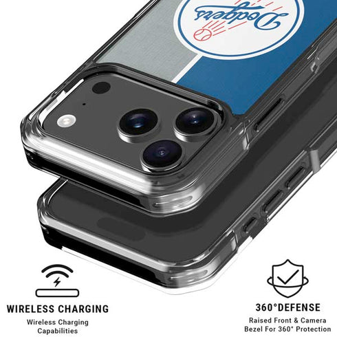 MLB Los Angeles Dodgers Split iPhone 18 Pro Clear Case