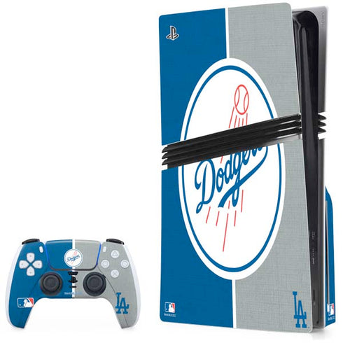 MLB Los Angeles Dodgers Split PS5 Pro Disk Bundle Skin