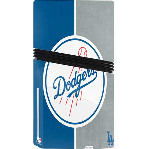 MLB Los Angeles Dodgers Split PS5 Pro Disk Console Skin