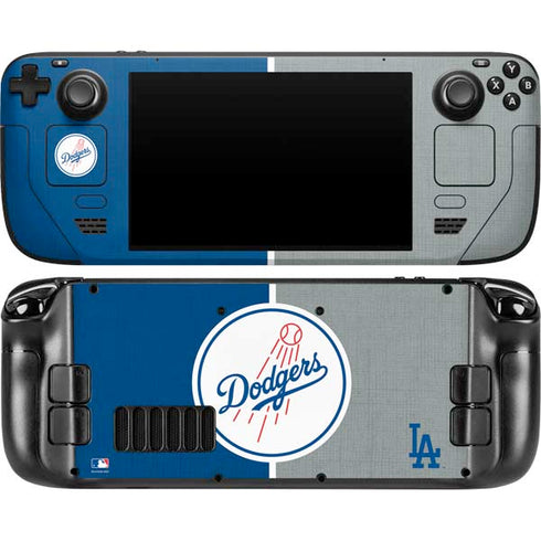 MLB Los Angeles Dodgers Split Steam Deck Handheld Gaming Computer OLED Skin