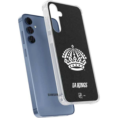 NHL Los Angeles Kings Black Background Galaxy A55 5G Clear Case