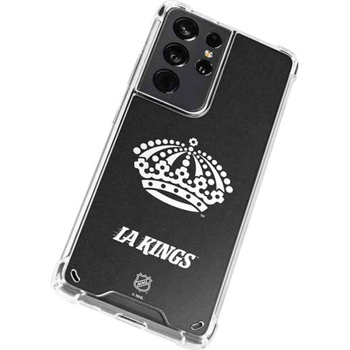 NHL Los Angeles Kings Black Background Galaxy S21 Ultra 5G Clear Case