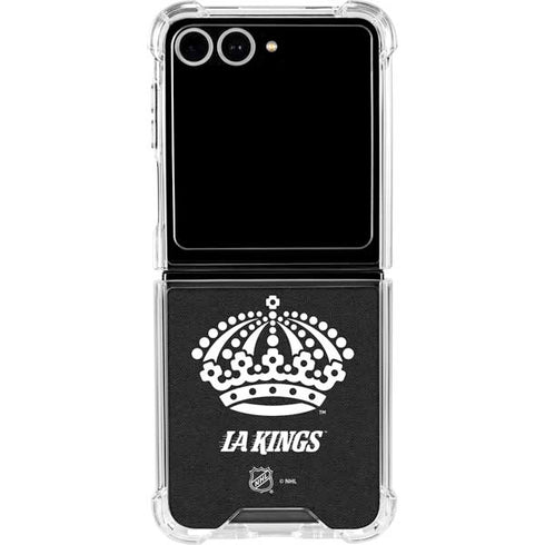 NHL Los Angeles Kings Black Background Galaxy Z Flip7 Clear Case