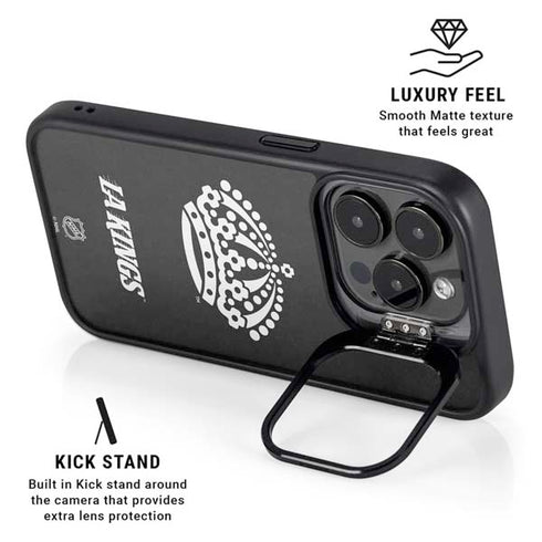 NHL Los Angeles Kings Black Background iPhone 15 Pro Kickstand Case