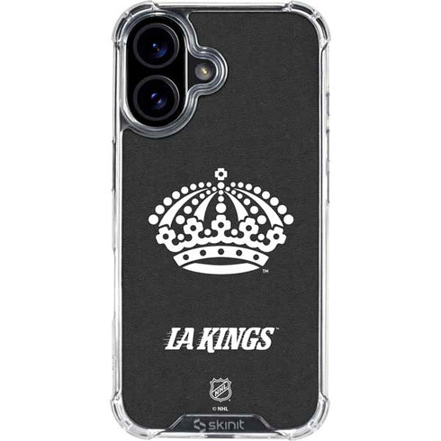 NHL Los Angeles Kings Black Background iPhone 16 Plus Clear Case