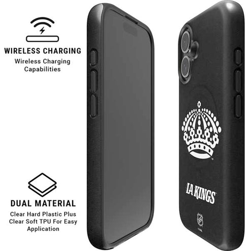 NHL Los Angeles Kings Black Background iPhone 16 Plus Magsafe Impact Case
