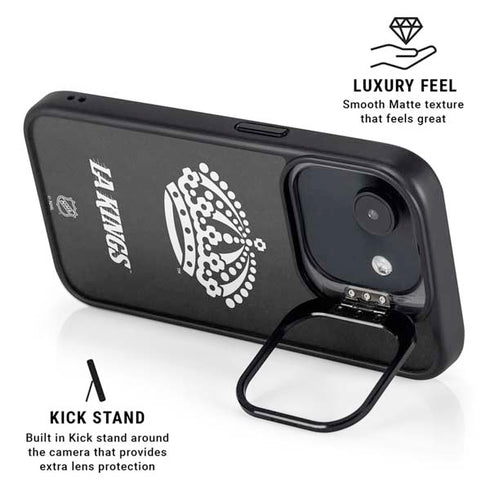 NHL Los Angeles Kings Black Background iPhone 16e Kickstand Case