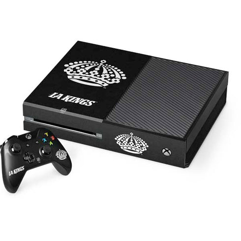 NHL Los Angeles Kings Black Background Xbox One Console and Controller Bundle Skin