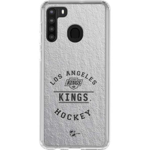 NHL Los Angeles Kings Black Text Galaxy A21 Clear Case