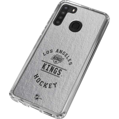 NHL Los Angeles Kings Black Text Galaxy A21 Clear Case