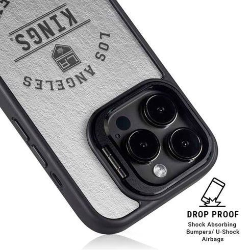 NHL Los Angeles Kings Black Text iPhone 15 Pro Kickstand Case