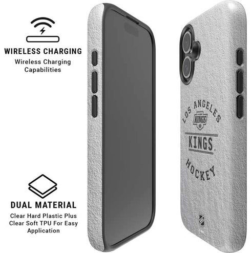 NHL Los Angeles Kings Black Text iPhone 16 Plus Magsafe Impact Case