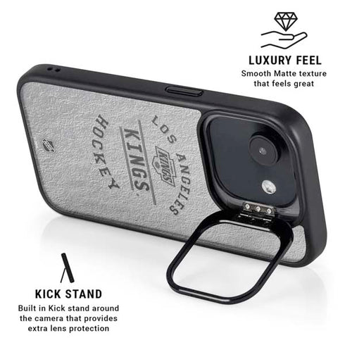 NHL Los Angeles Kings Black Text iPhone 16e Kickstand Case